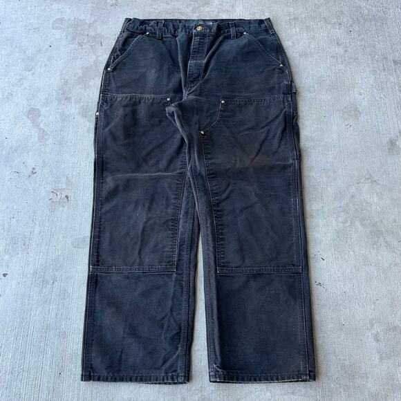 Vintage Y2K Carhartt black double knee work wear carpenter pants - Picture 1 of 8